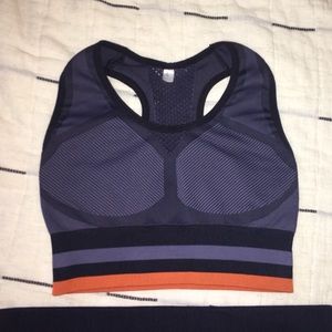 Grey,Black,and Orange Sports Bra (light support)